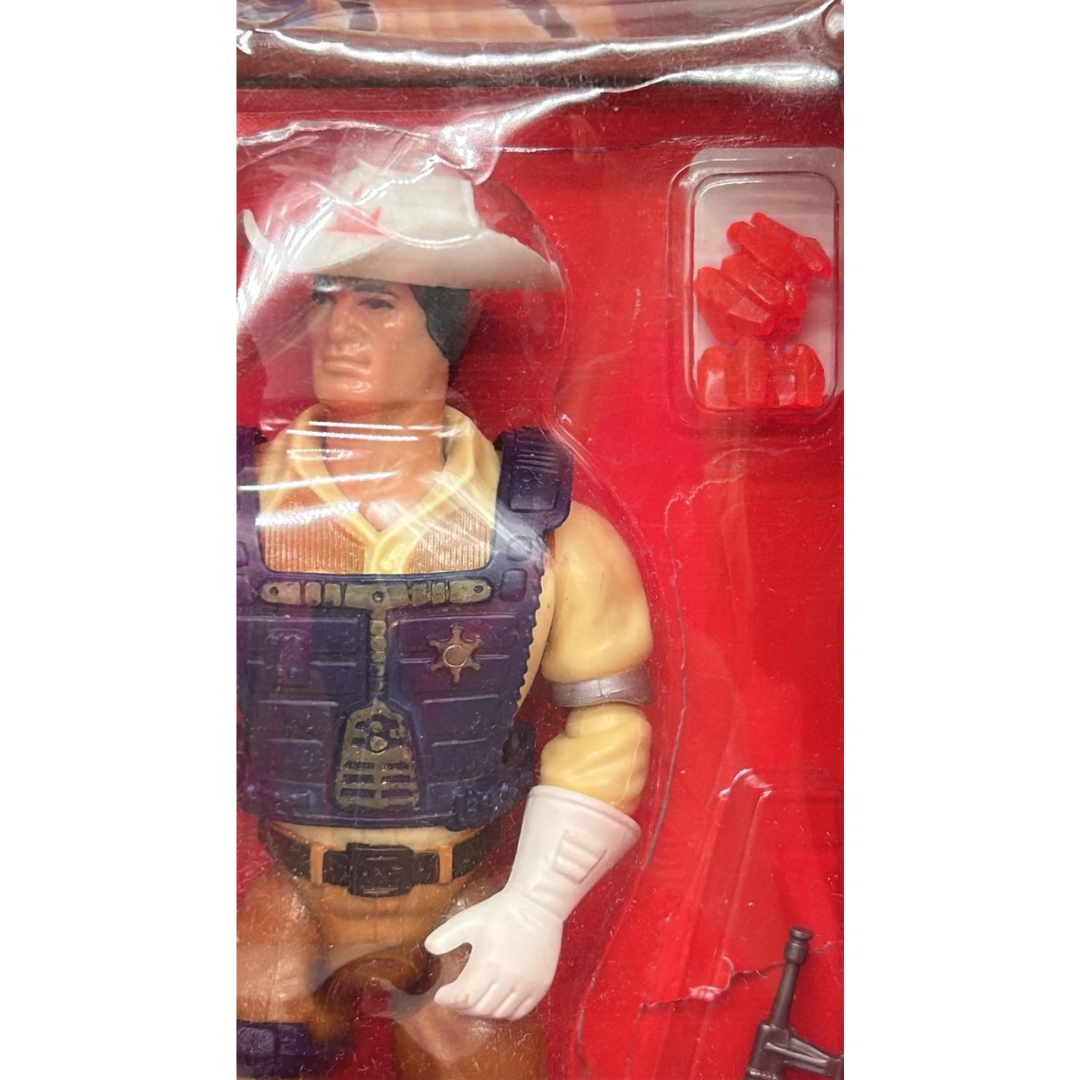 Bravestarr complete figure in opened box with bubble by Mattel included badge