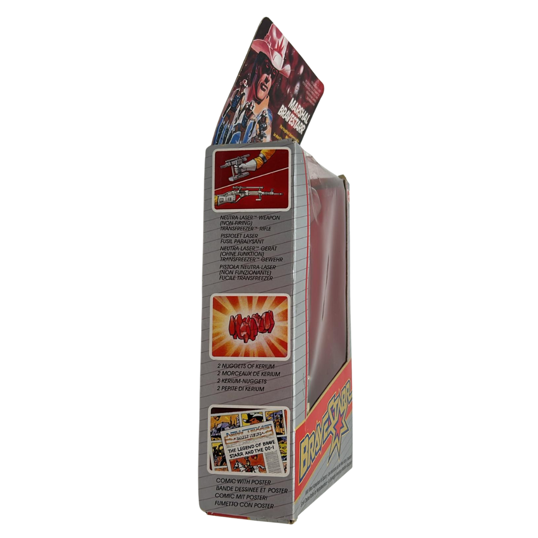 Bravestarr complete figure in opened box with bubble by Mattel included badge