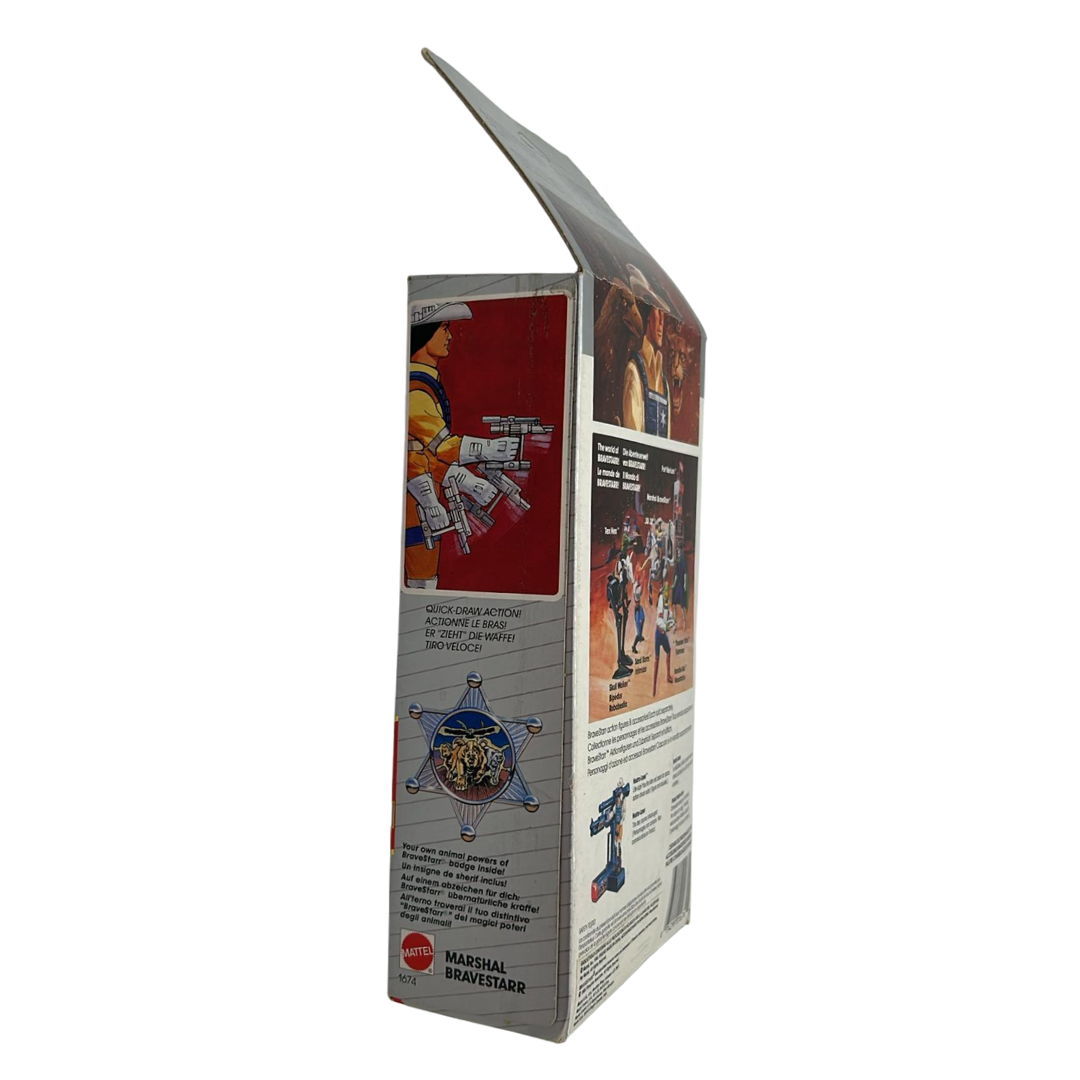 Bravestarr complete figure in opened box with bubble by Mattel included badge
