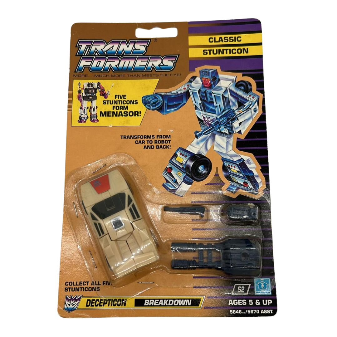 Transformers G1 Breakdown stapled on card complete