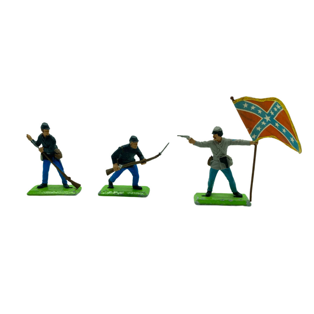 Britains 1971 American Civil War figures North & South Confederate with flag