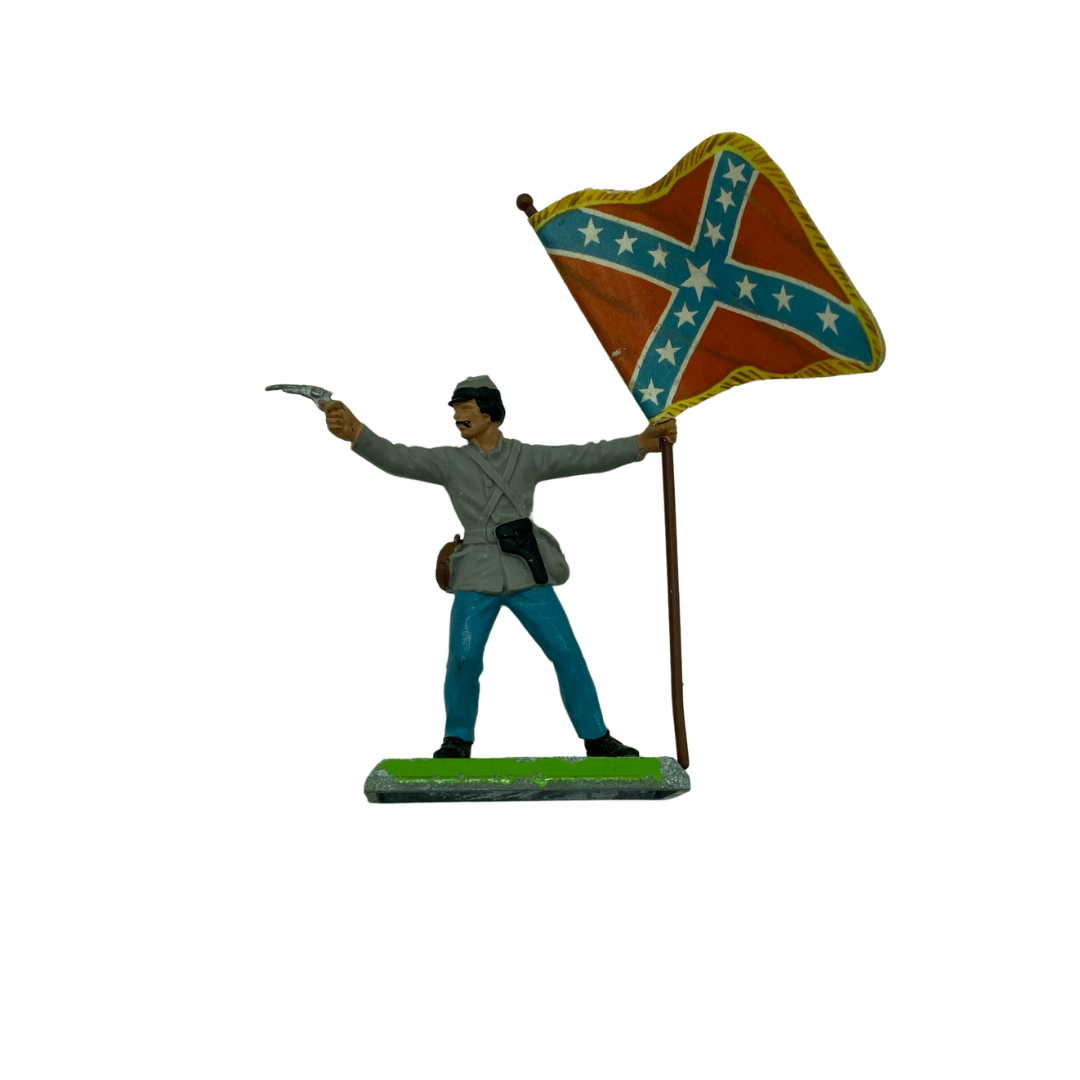 Britains 1971 American Civil War figures North & South Confederate with flag