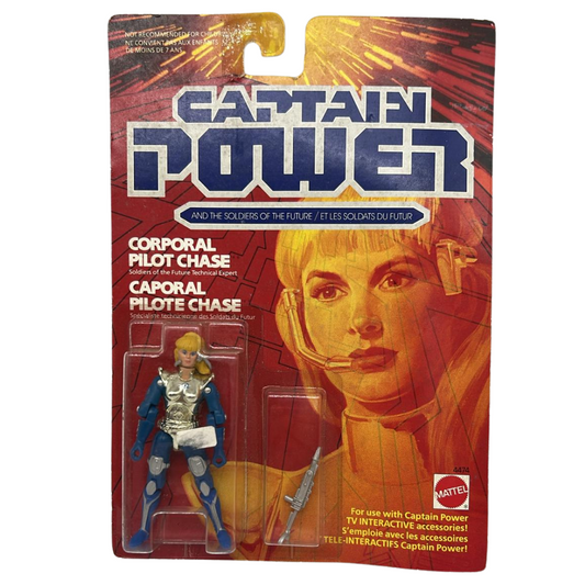Captain Power Corporal Pilot Chase figure MOC mint on card by Mattel