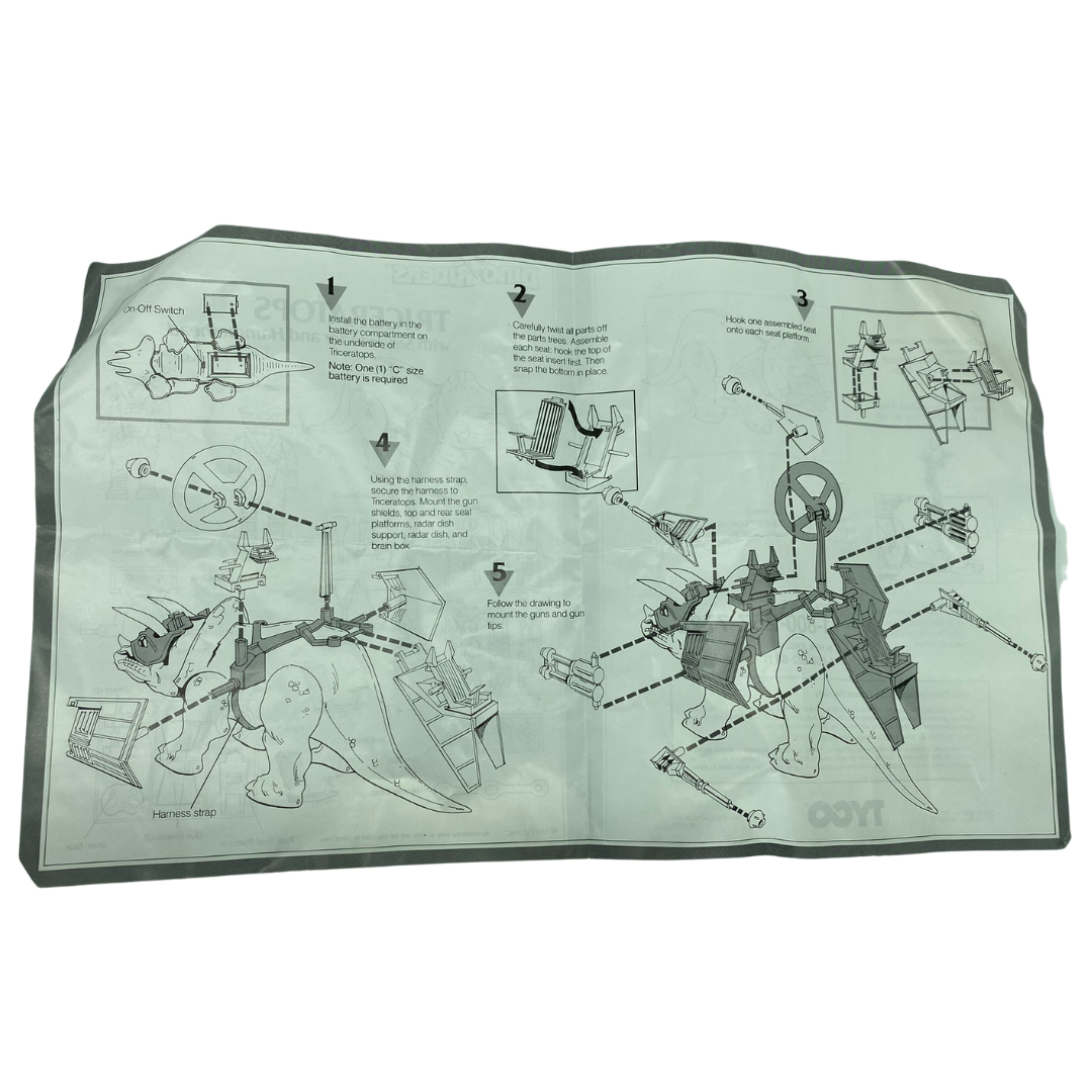 Dino Riders Triceratops instructions, by Tyco