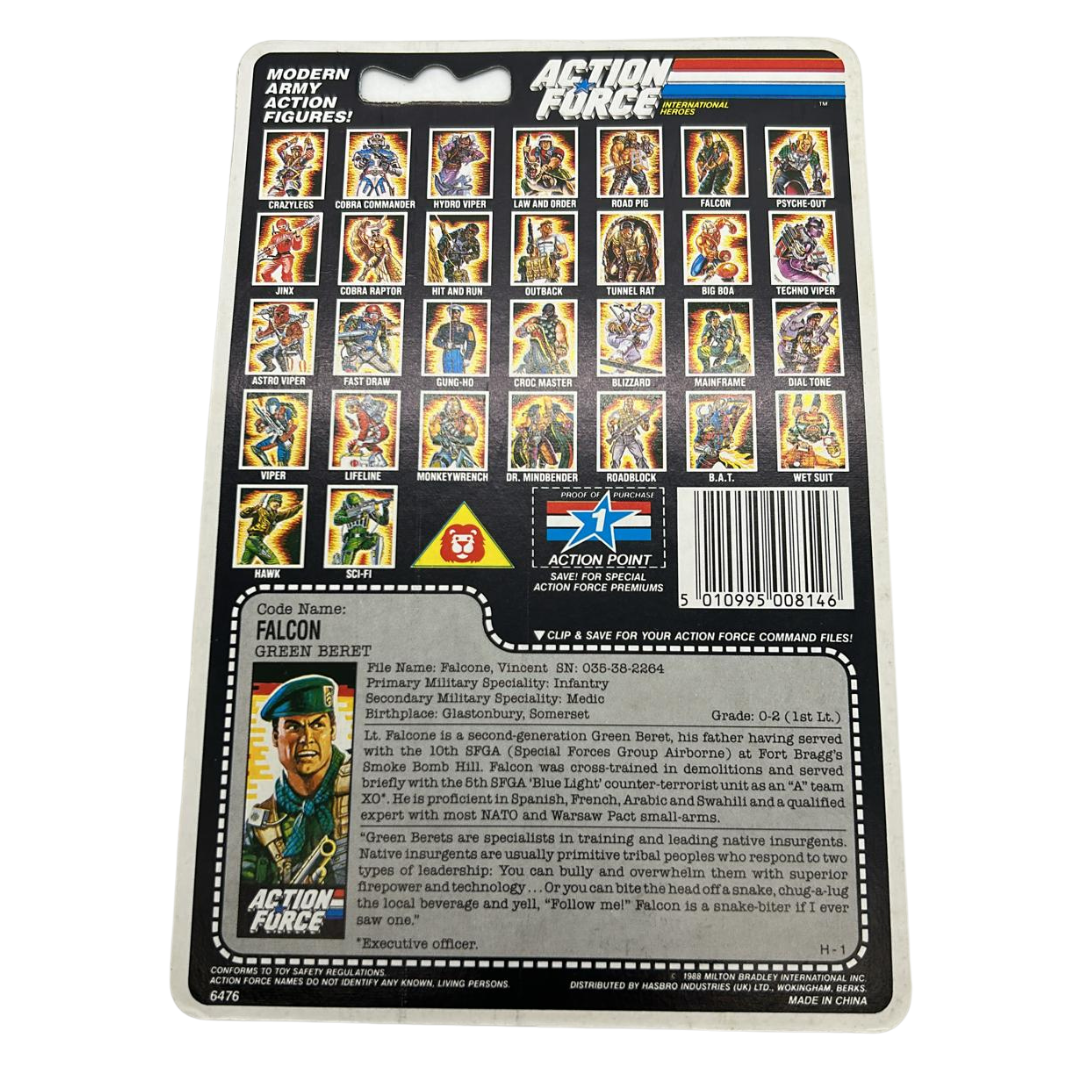 GI Joe, Action Force Falcon Action Force original cardback