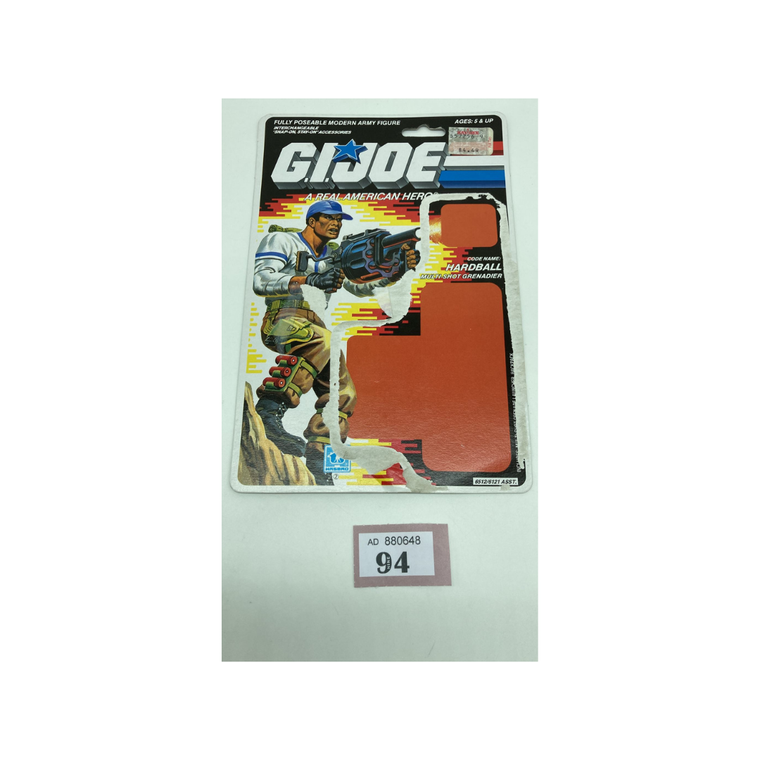 G.I. Joe, Action Force Hard Ball, Hardball V1 backing card 94