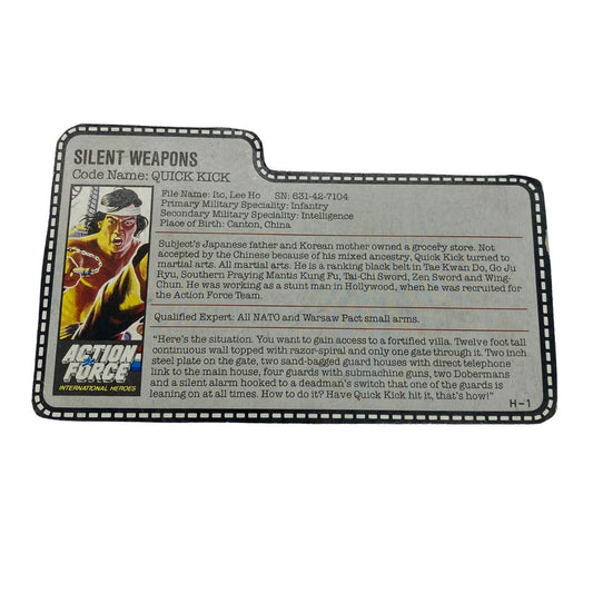 GI Joe, Action Force Quick Kick filecard by Hasbro 457