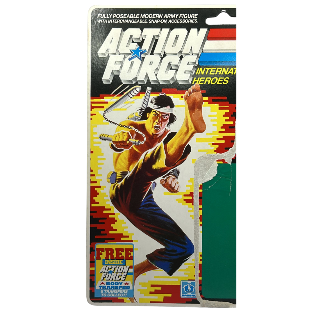 GI Joe, Action Force Quick Kick Silent Weapons original cardback backing card