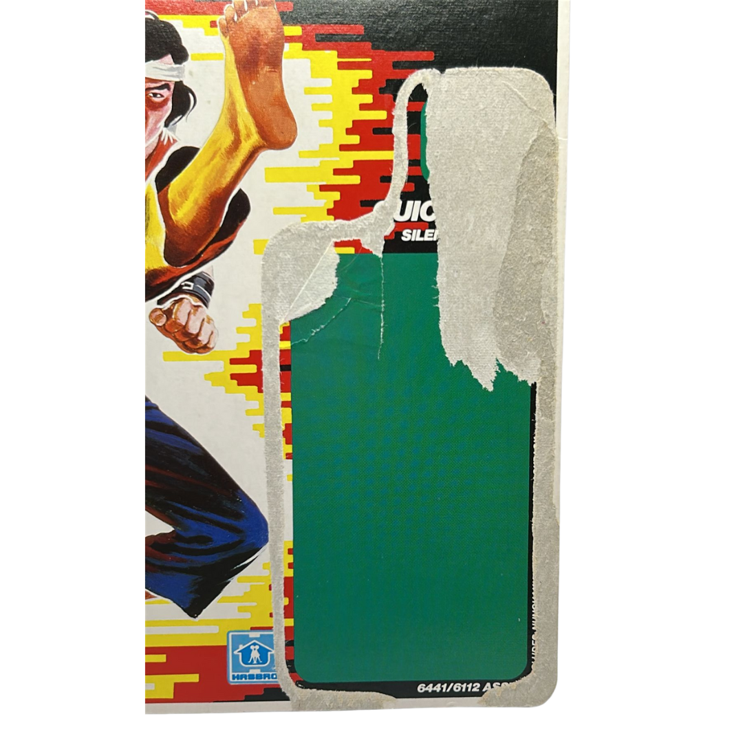 GI Joe, Action Force Quick Kick Silent Weapons original cardback backing card