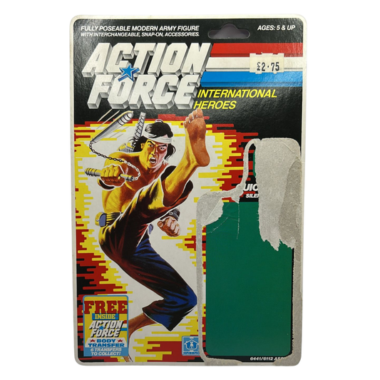 GI Joe, Action Force Quick Kick Silent Weapons original cardback backing card