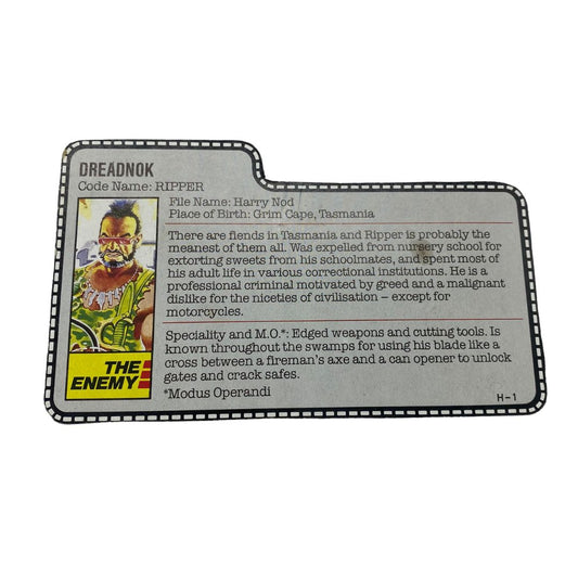 GI Joe, Action Force Ripper filecard Dreadnok 172