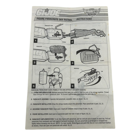 GI Joe,  Action Force  Sky Patrol instructions parachute pack 475