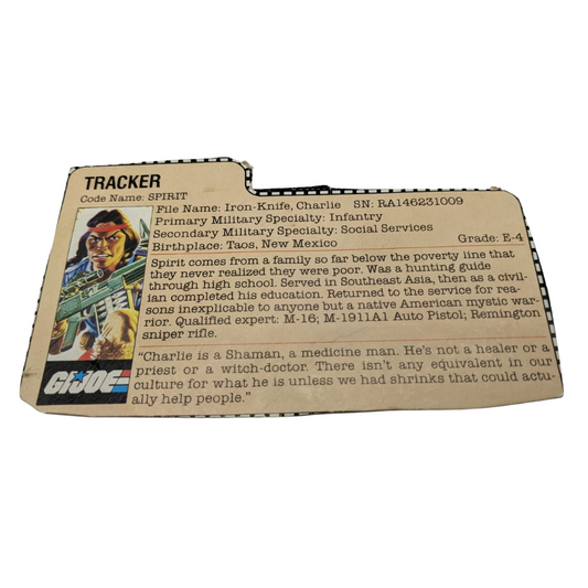 GI Joe, Action Force  Spirit v1 filecard original