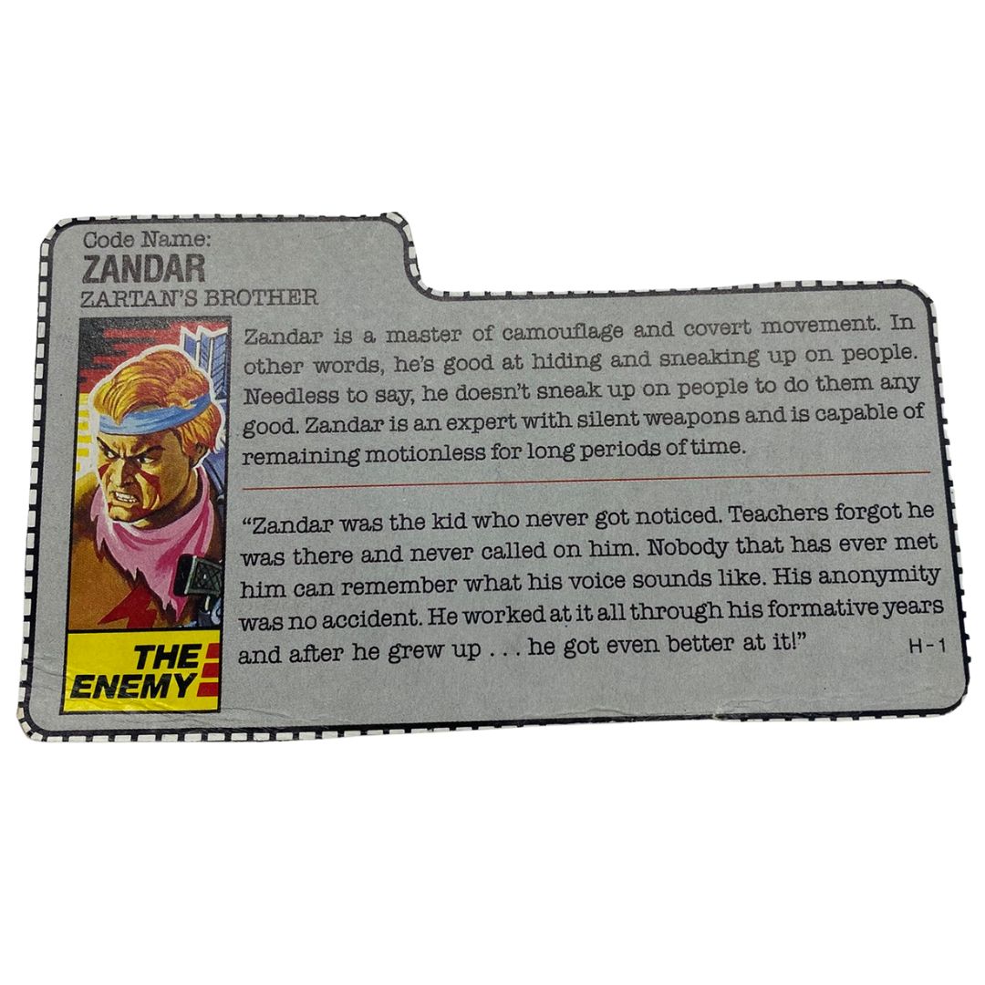 GI Joe, Action Force Zandar filecard 615
