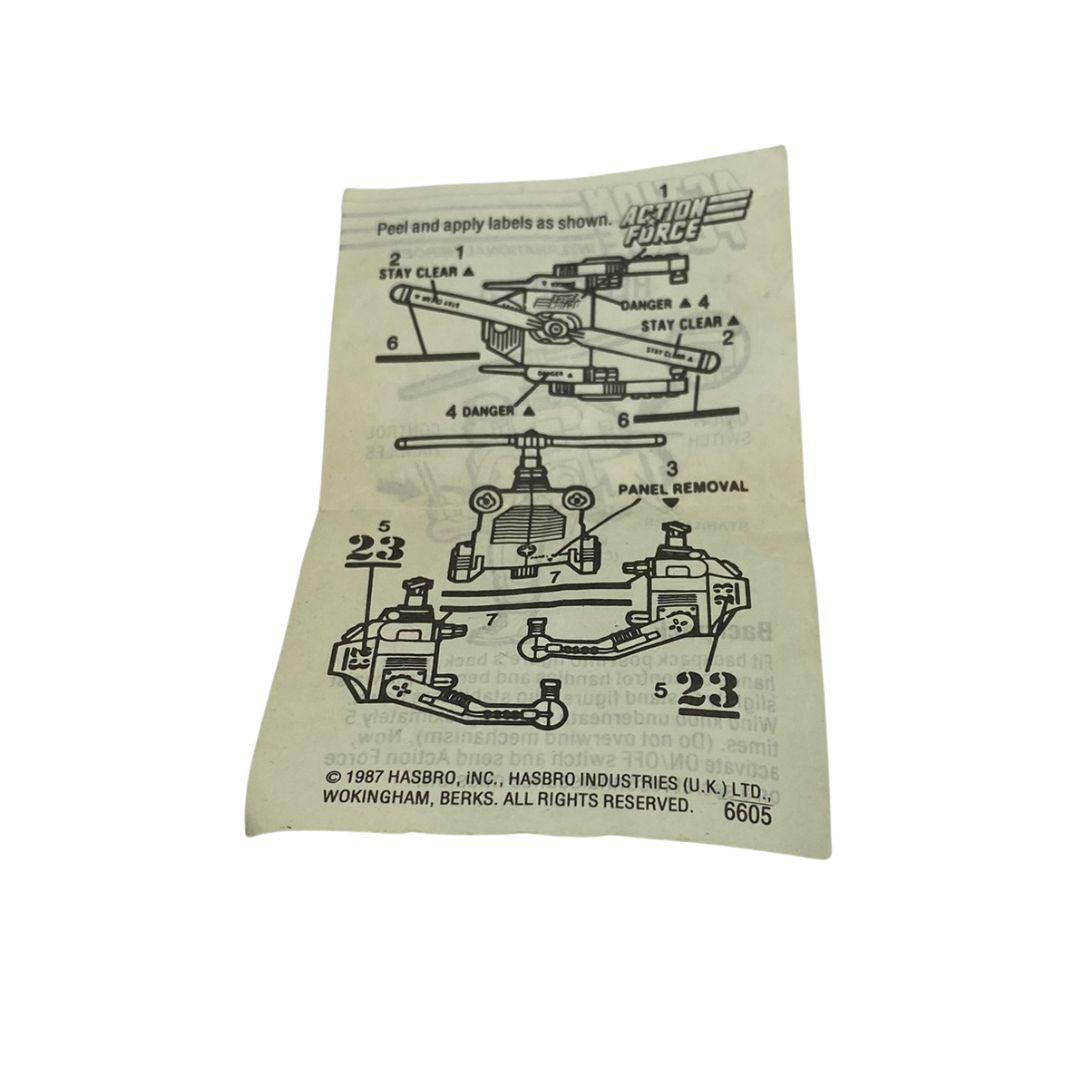 GI Joe, Action Force Helicopter Action Pack with instructions working 182