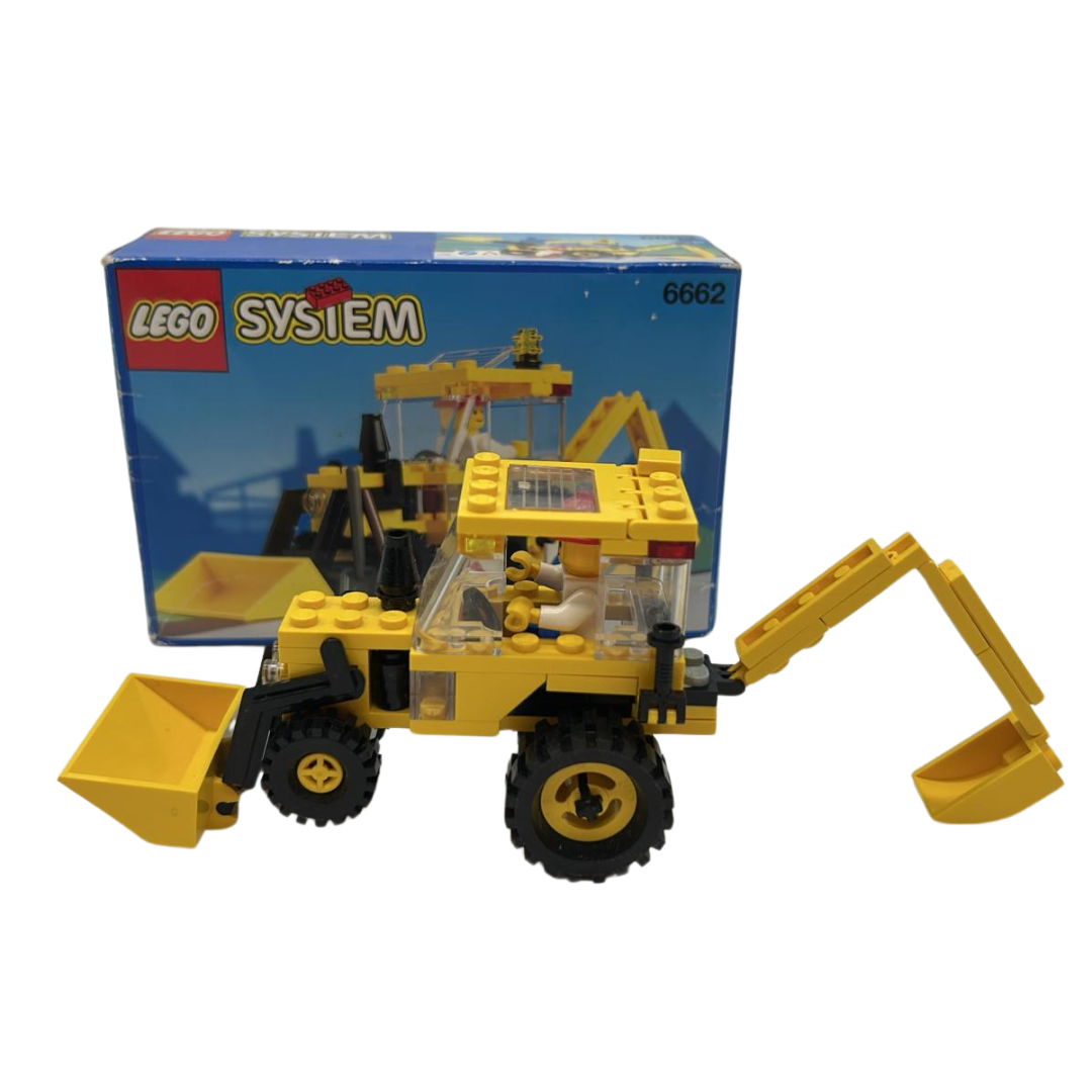Lego 6662 Backhoe digger 1992 with box near complete