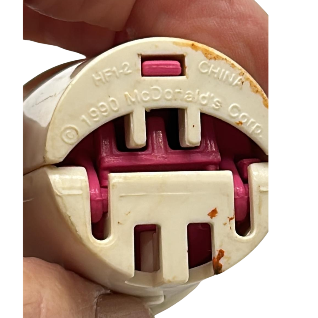 McDonalds Happy Meal Transformer toy milkshake Pink dinosaur 1990 2483