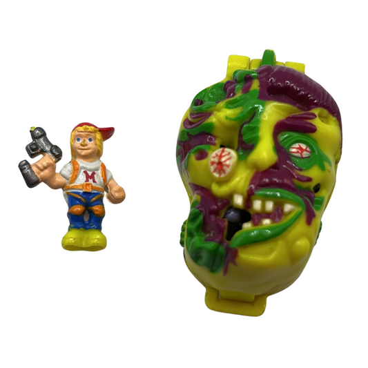 Mighty Max Meltdown Shrunken Head with Max figure damaged gun tip 844
