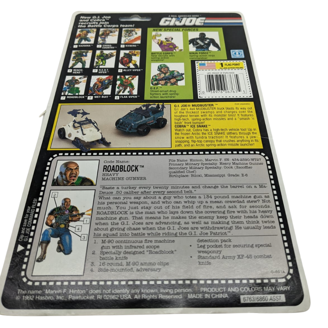 GI Joe Action Force Roadblock Battle Corps card back / filecard