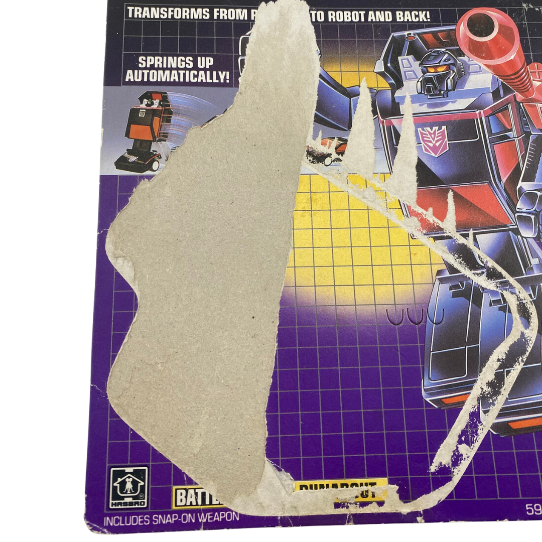 Transformers G1 Runabout Battlecharger original cardback with tech spec