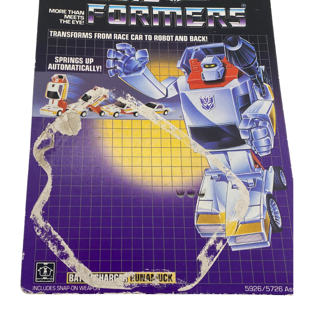 Transformers G1 Runamuck Battlecharger original cardback with tech spec