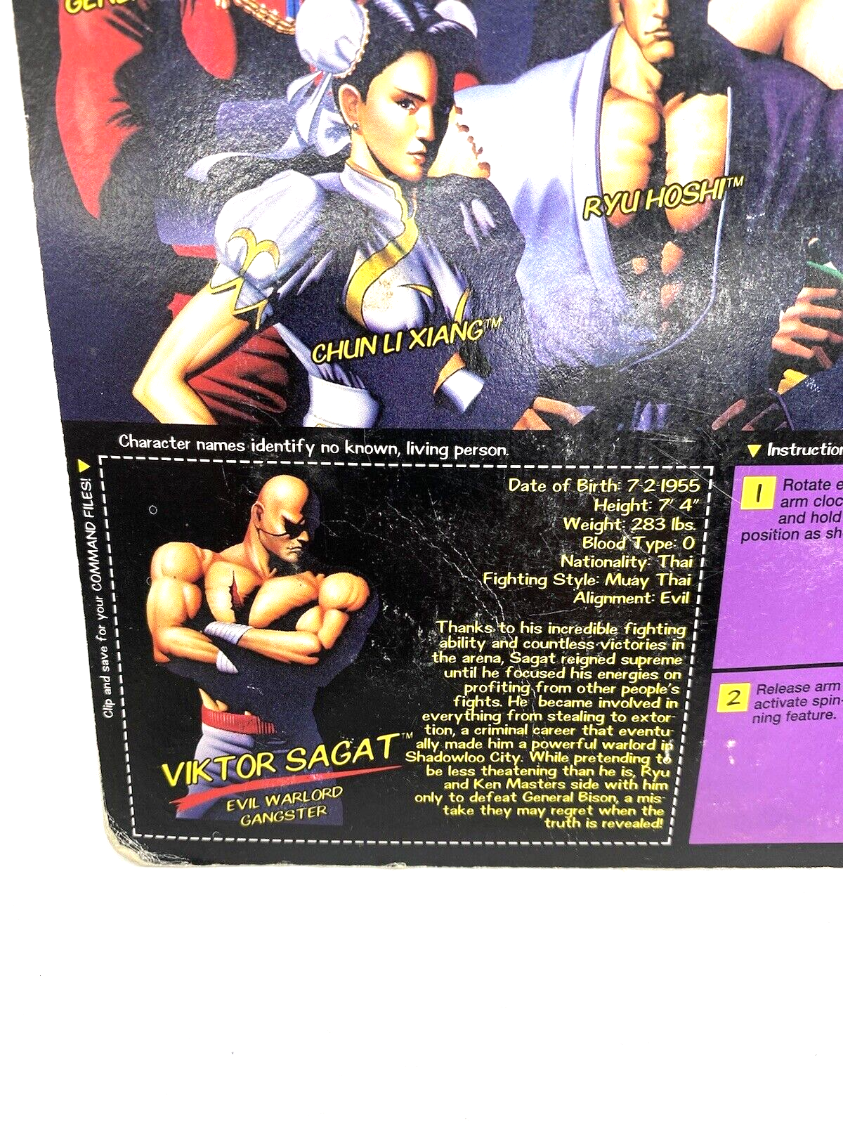 GI Joe, Action Force Street Fighter Two Viktor Sagat backing card