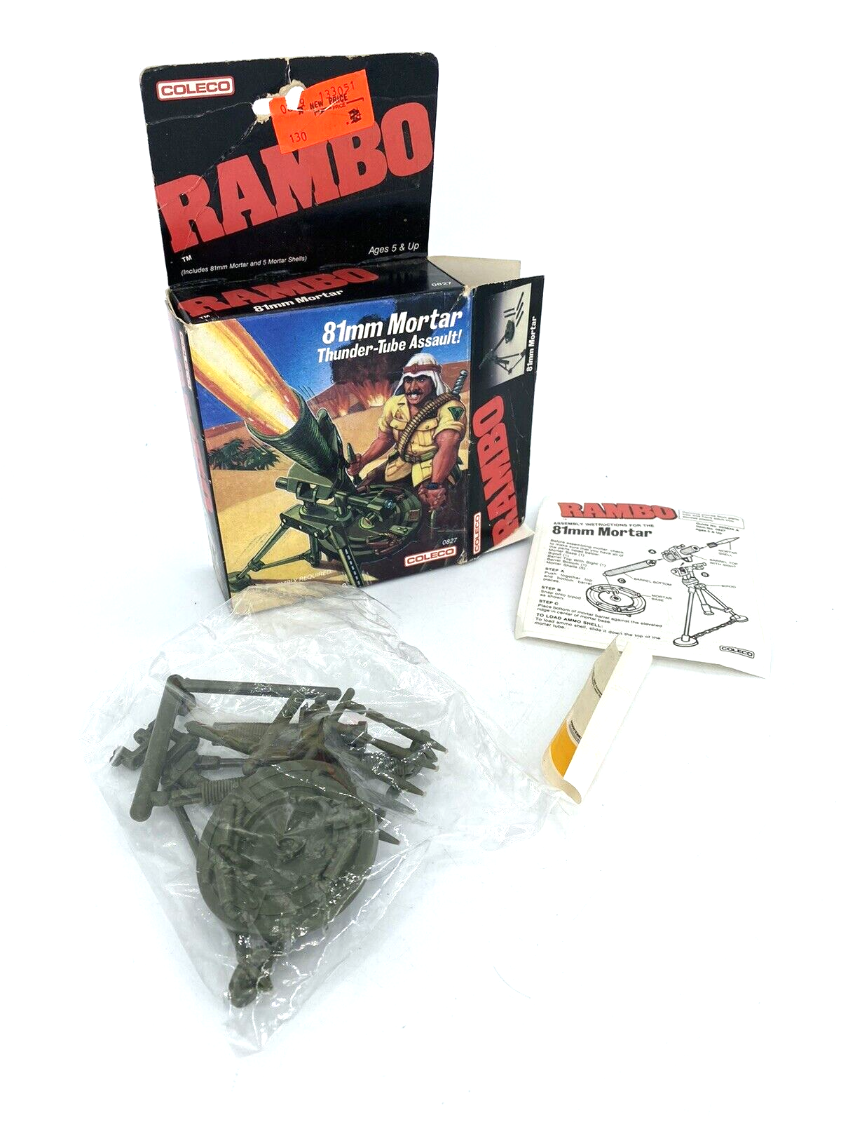 Rambo, 81mm Mortar Thunder Tube Assault with box by Coleco