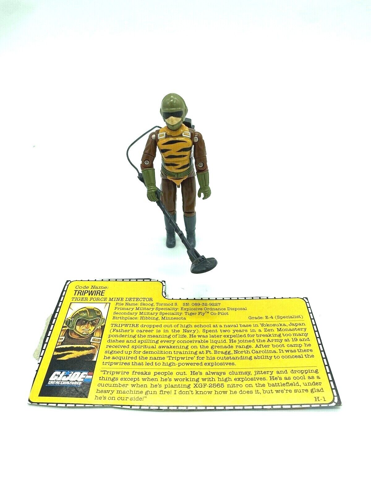 GI Joe, Action Force, Tiger Force Tripwire figure complete with file card, Trip Wire, G.I. Joe