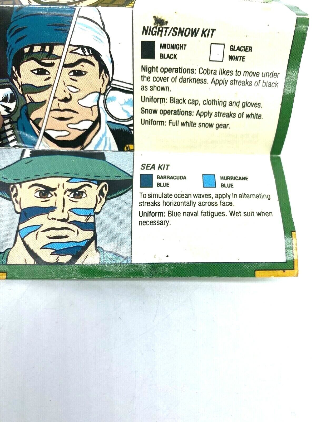 GI Joe, Action Force Face paint came free with figures Sea Kit face camouflage