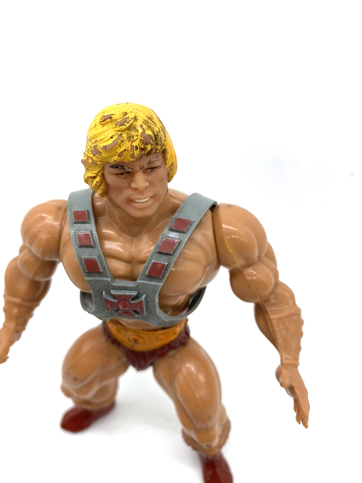 He-Man, complete with all accessories,, France, yellow hair, Heman, MOTU, 2