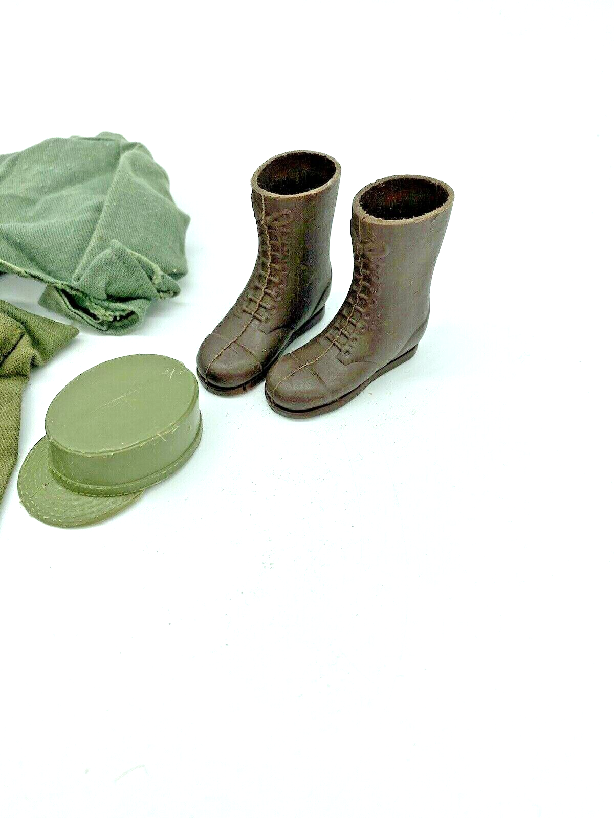 Action Man Palitoy soldier parts, uniform, boots, hat