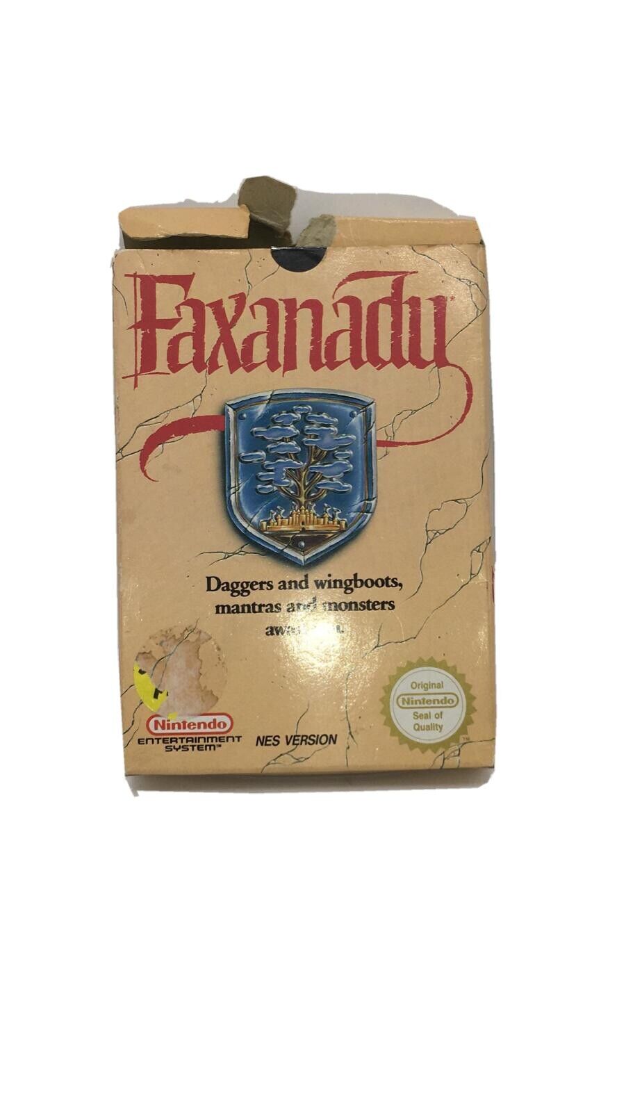 Nintendo NES Faxanadu game with box