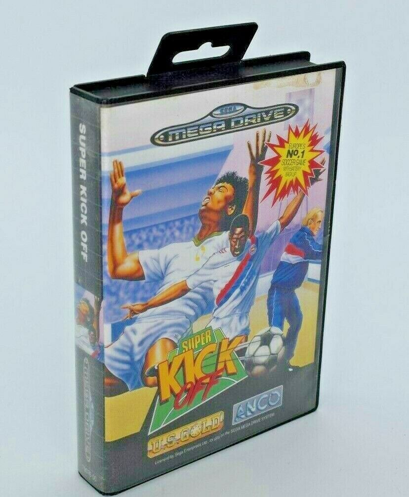 Sega Mega Drive Super Kick Off game, instructions and box