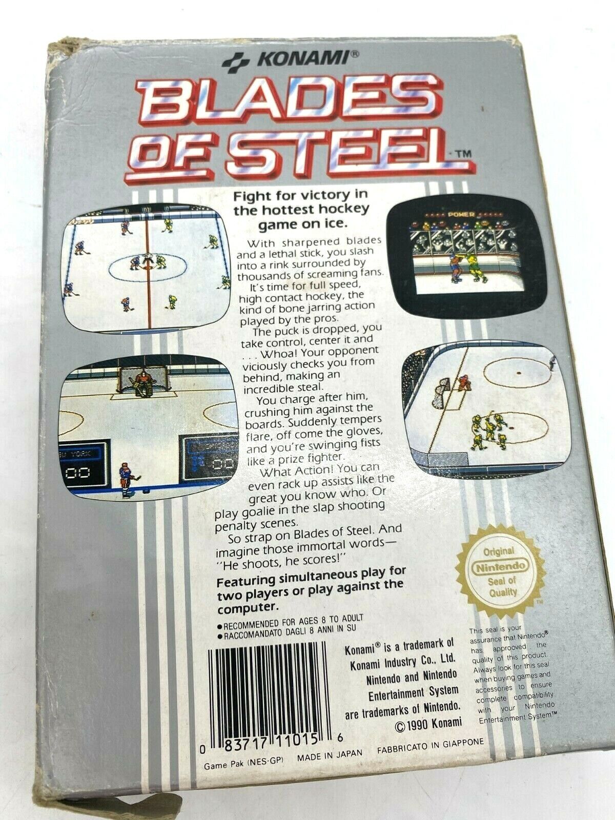 Nintendo NES Blades Of Steel game with box, Ice Hockey game