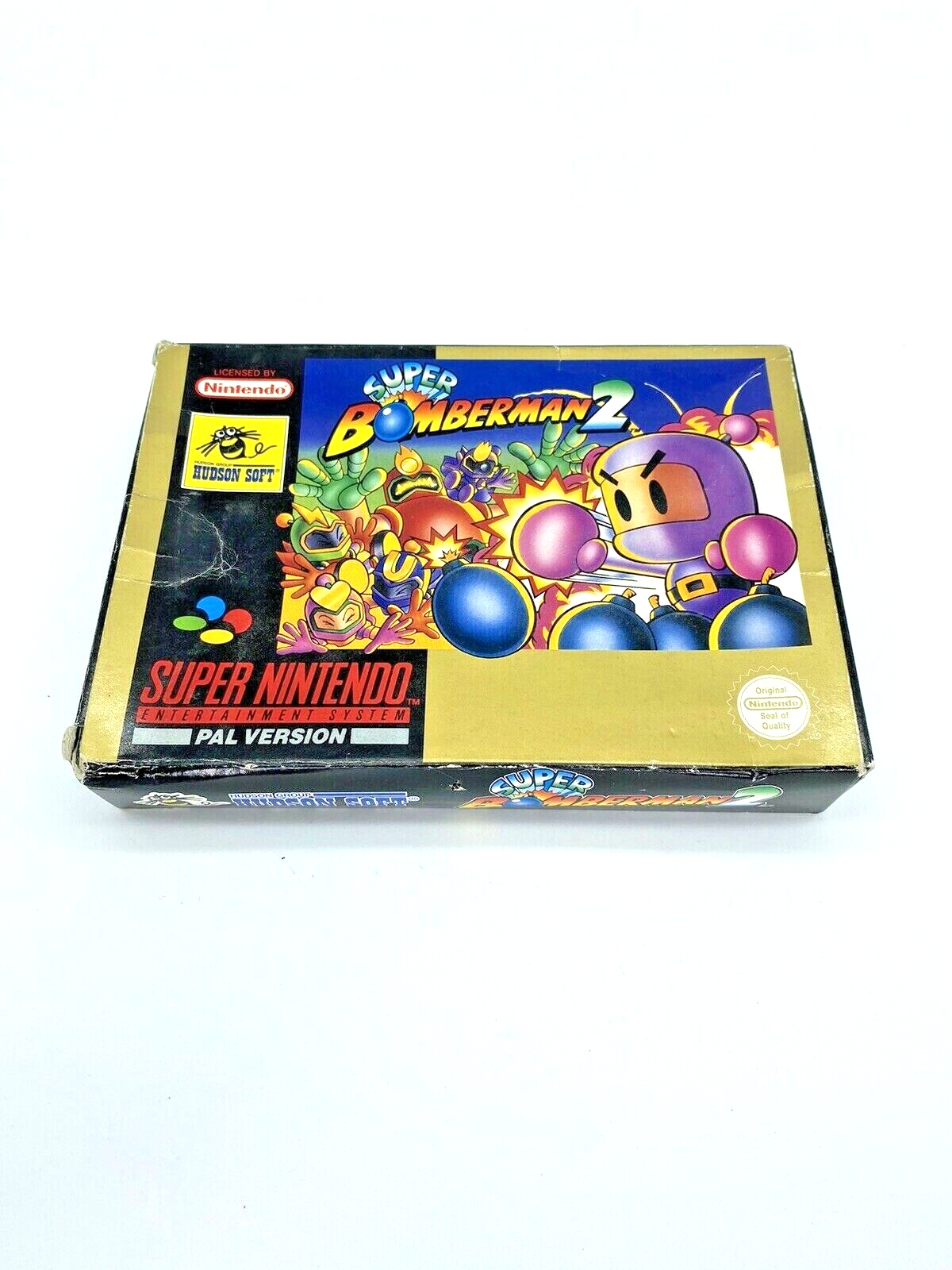 SNES Super Bomberman 2, Super Nintendo PAL version, box and instructions