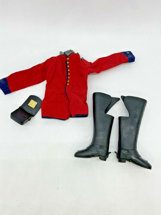 Action Man Palitoy Life Guards parts, jacket, boots, pouch, bag as shown