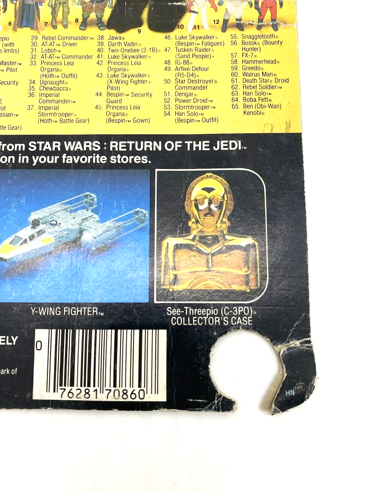 Vintage Star Wars Weequay cardback Kenner some damage