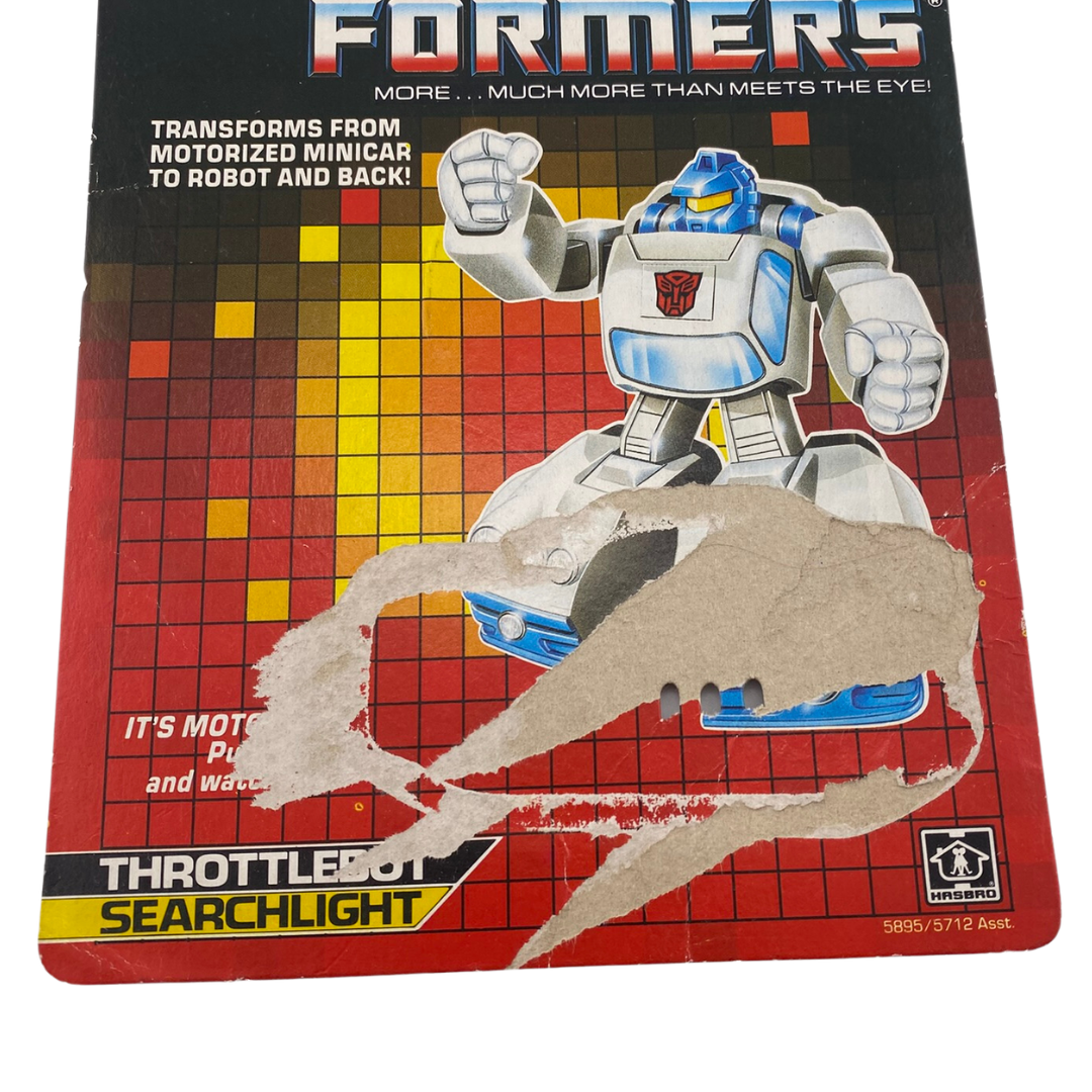 Transformers G1 Searchlight Throttlebot cardback with tech spec