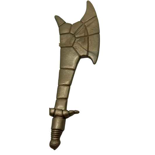 Sectaurs Pinsor Axe weapon part, accessory, gold, bronze S84