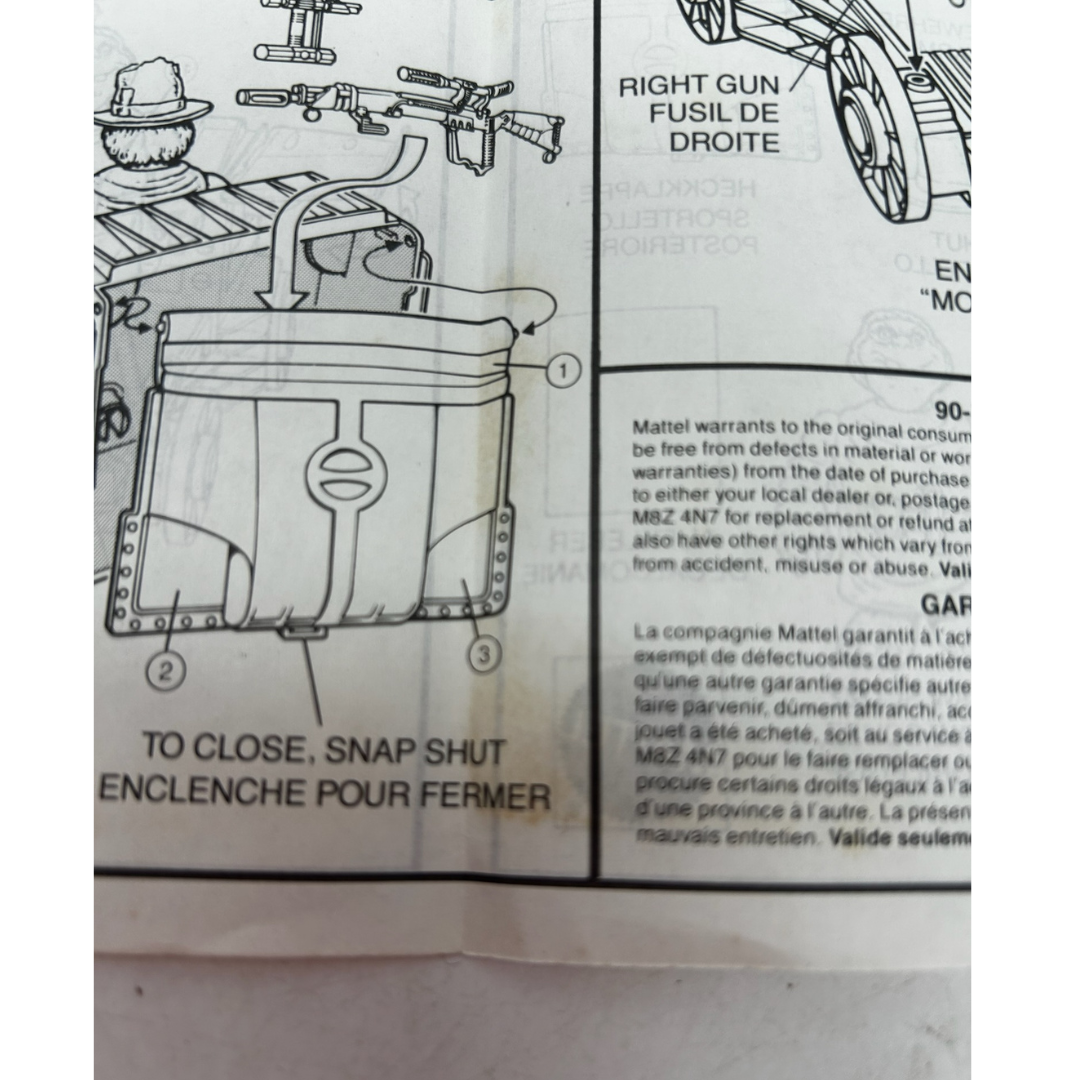 Bravestarr Scuzz and Scuzzbucket instructions and cardback by Mattel 458