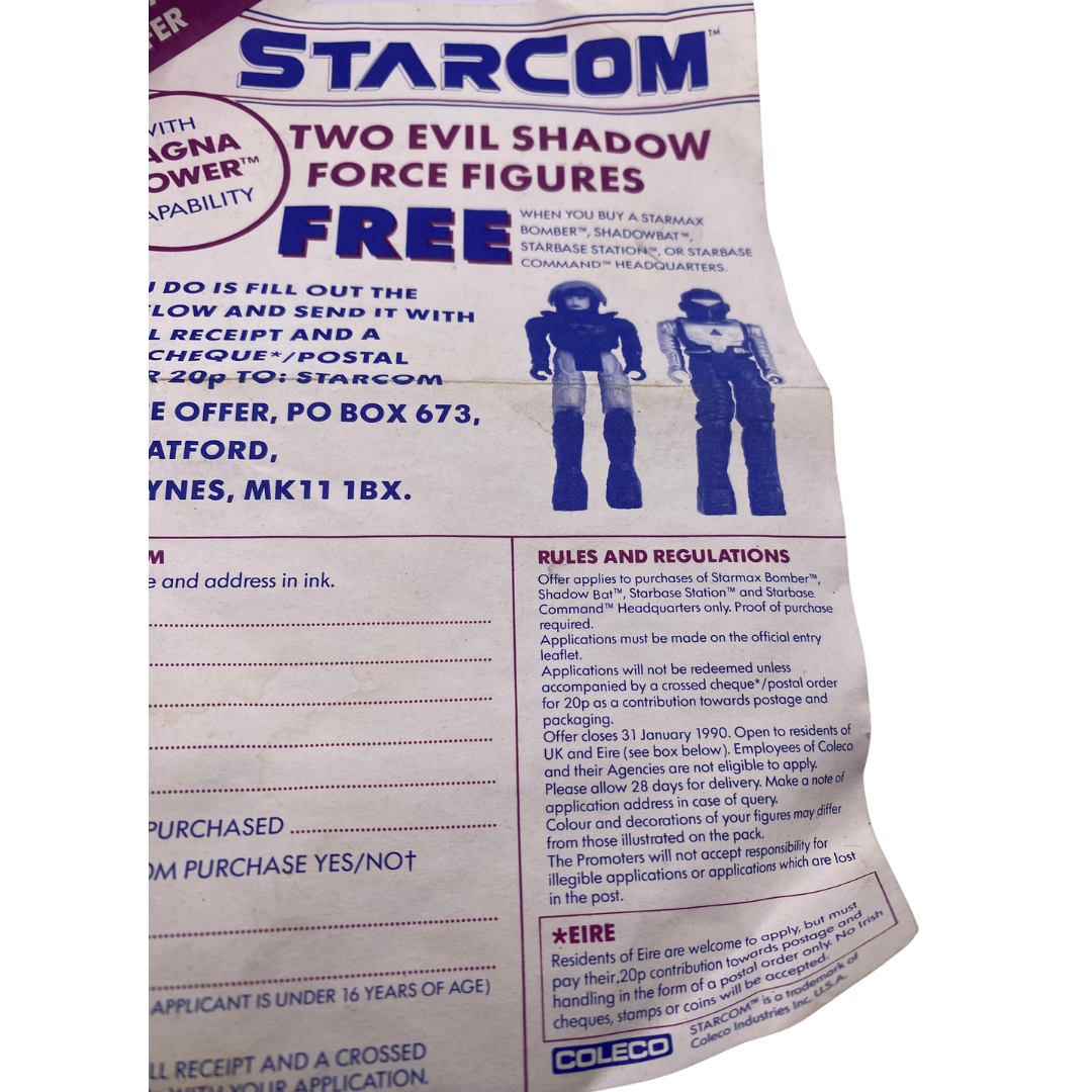 Starcom Special two figure offer paperwork U.K. 812