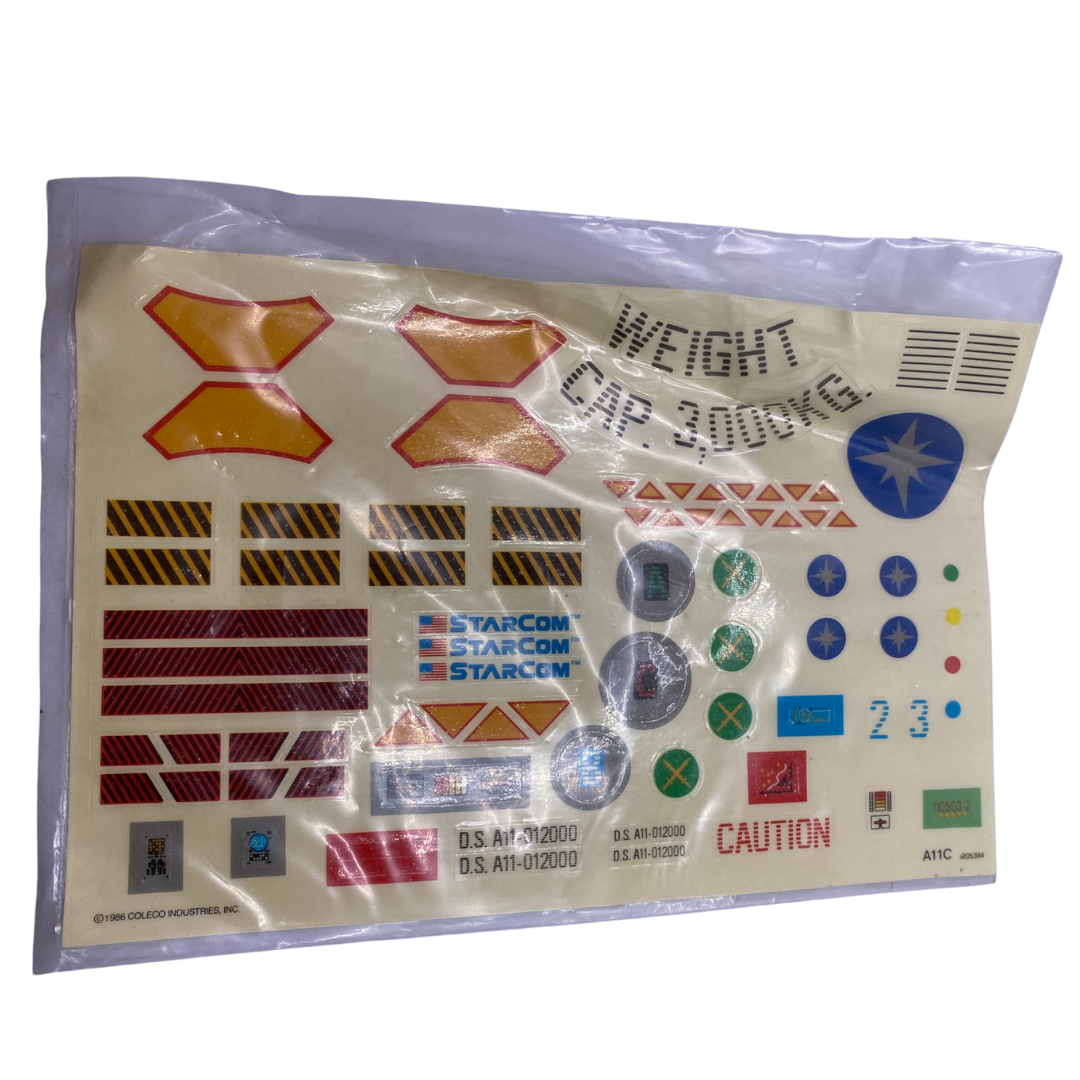 Starcom Starbase unused sticker sheet original 1986 by Coleco 268