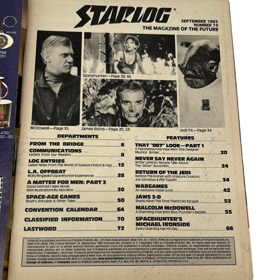 Star Wars Return Of The Jedi Starlog magasine No 74 September