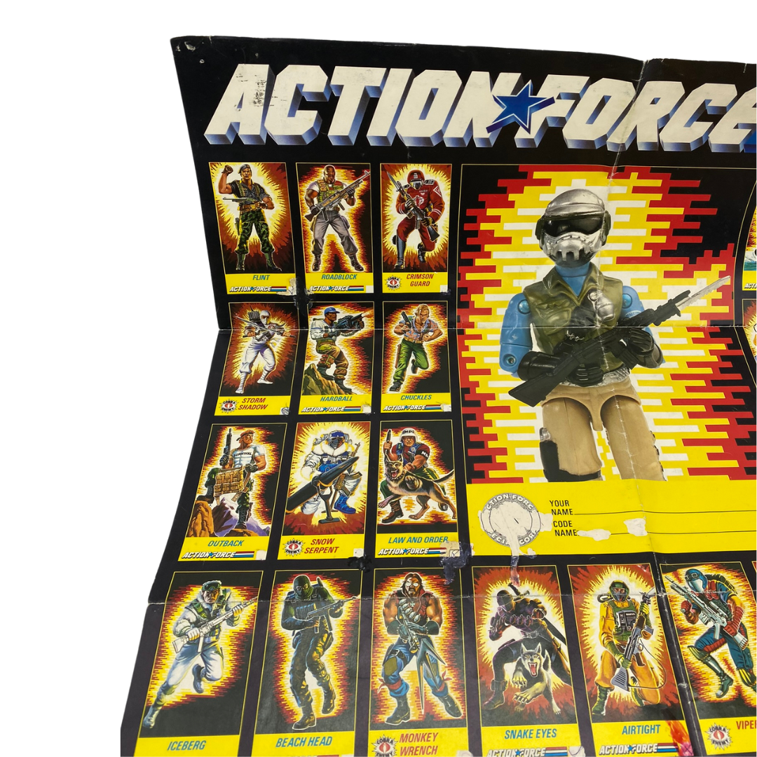 Action Force GI Joe vintage Steel Brigade Poster marked with pen and tippex 267