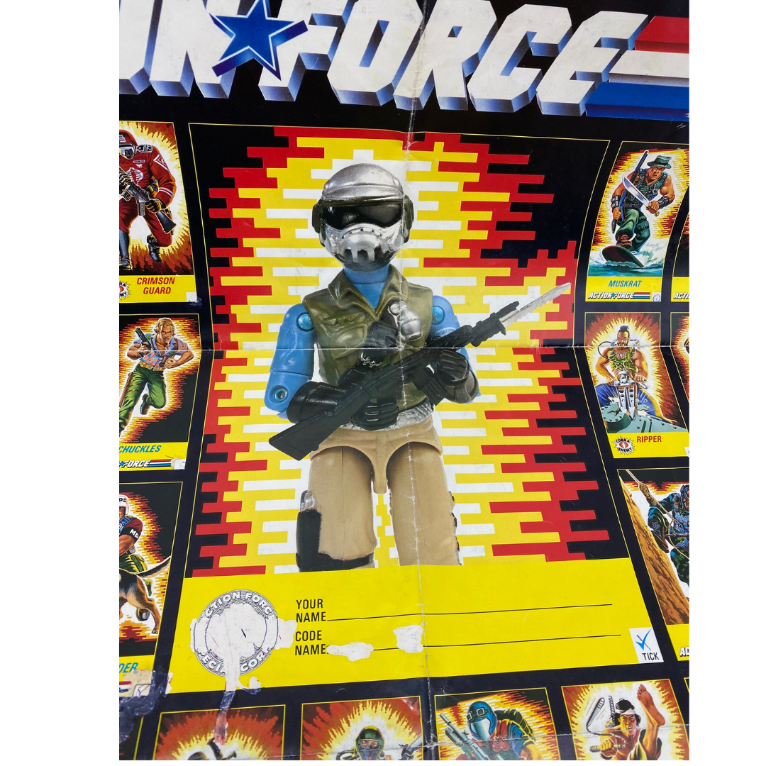 Action Force GI Joe vintage Steel Brigade Poster marked with pen and tippex 267