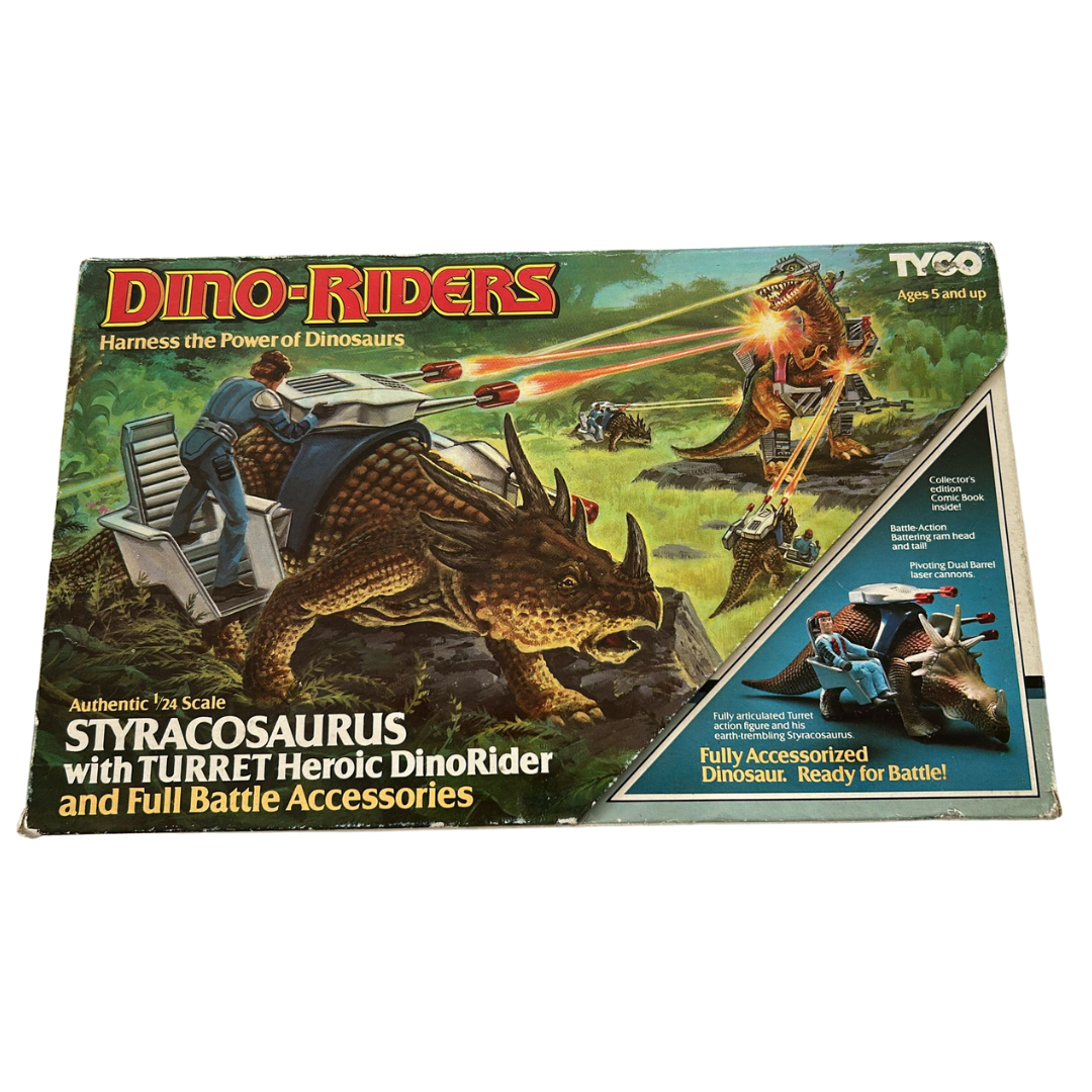 Dino Riders Styracosaurus Boxed With Inserts not complete 691