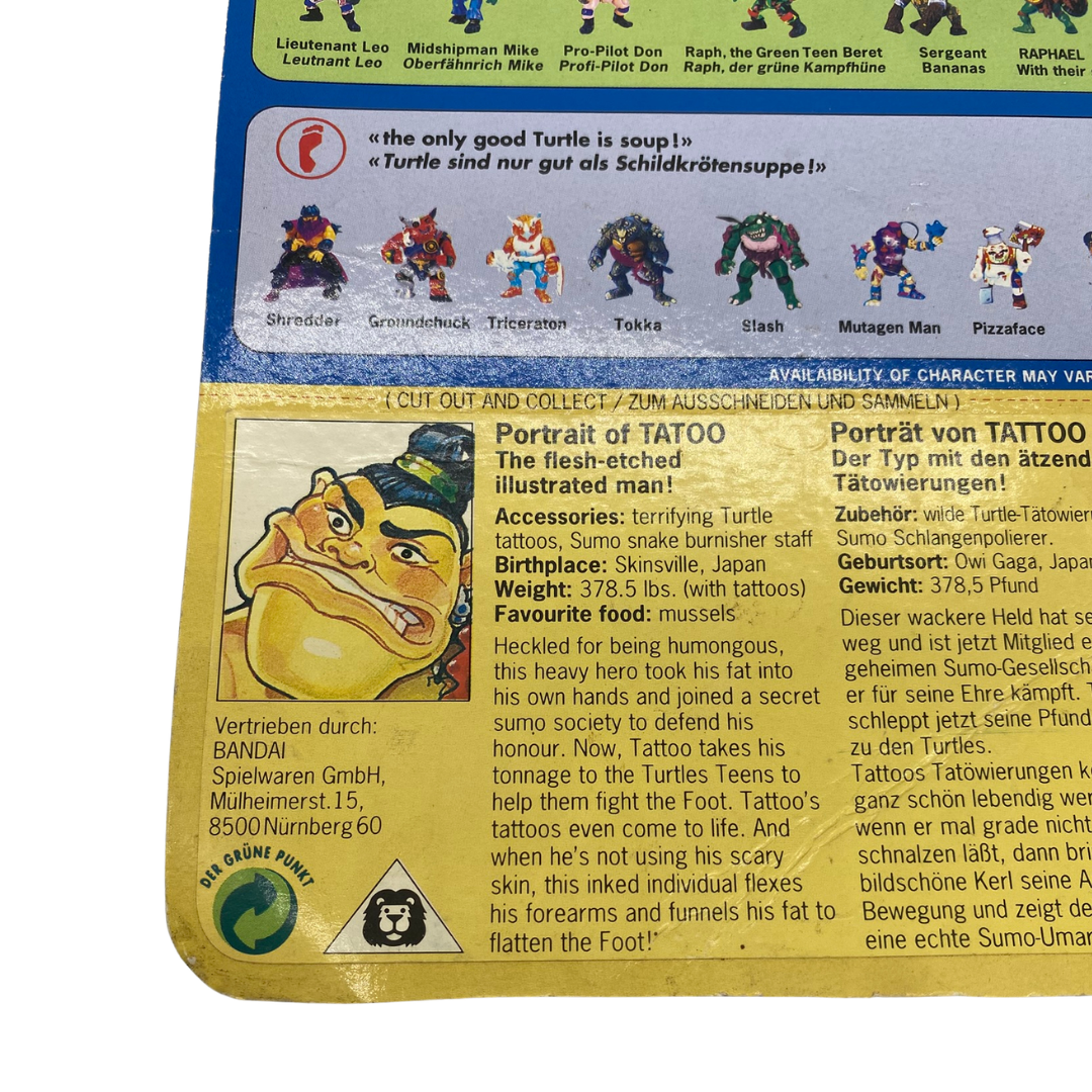 Teenage Mutant Ninja Turtles Tattoo / Tatoo figure cardback original