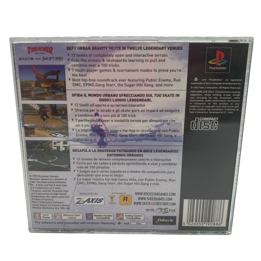 Thrasher Skate and Destroy for Sony PlayStation 1 PAL Version with Manual