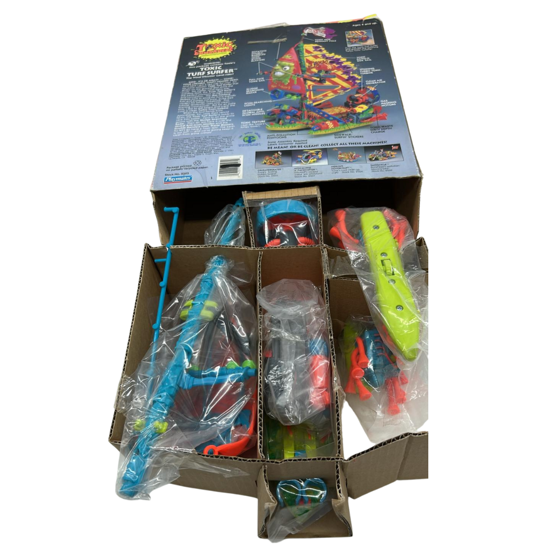 Toxic Crusaders Toxic Turf Surfer in box with unused contents