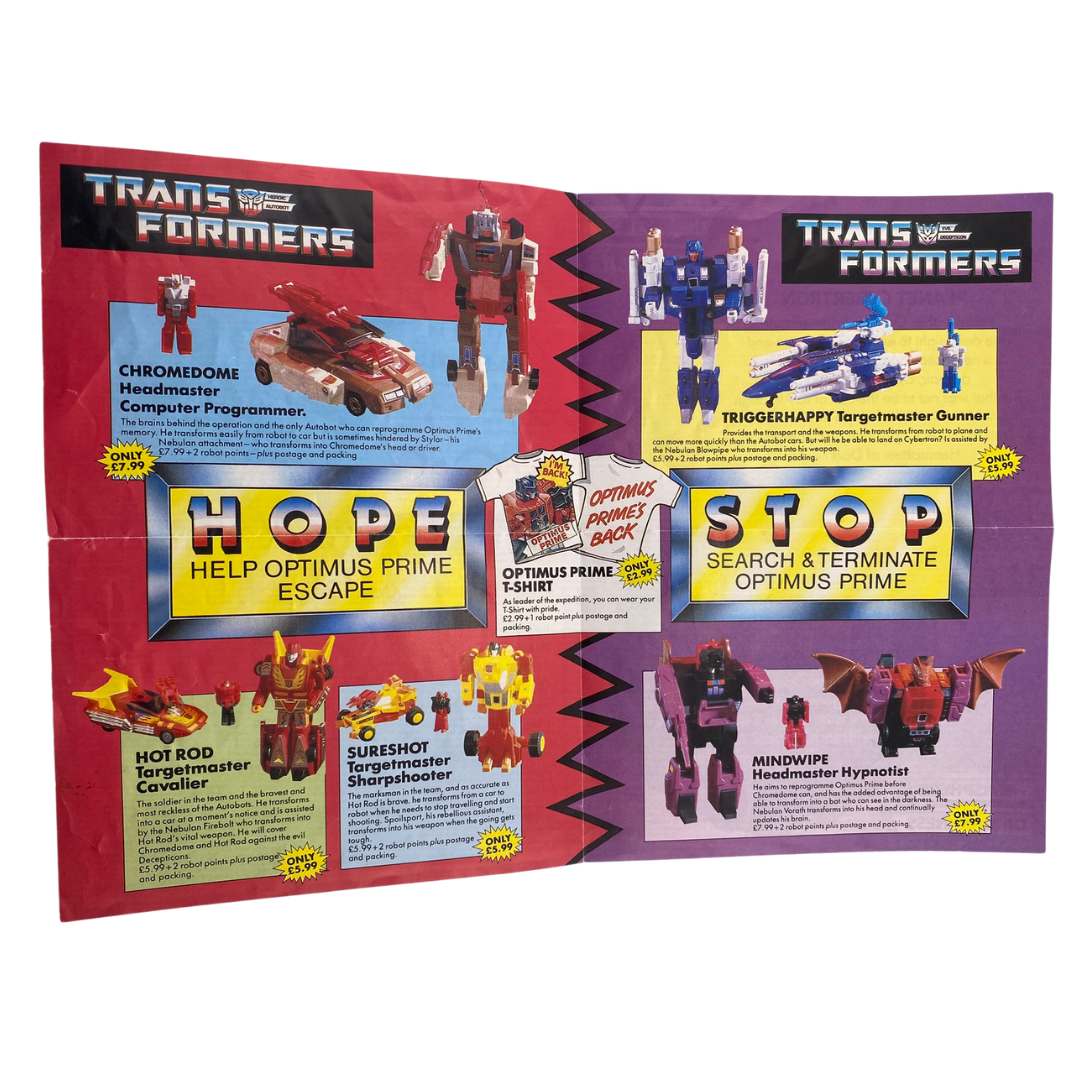 Transformers G1 Optimus Prime Rescue offer leaflet